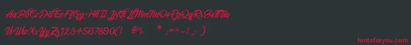 Snowboarding Font – Red Fonts on Black Background