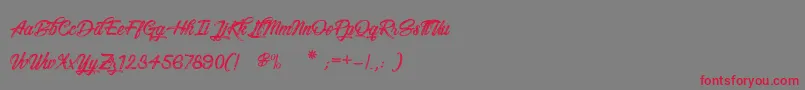 Snowboarding Font – Red Fonts on Gray Background