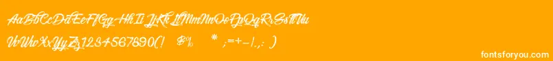 Snowboarding Font – White Fonts on Orange Background