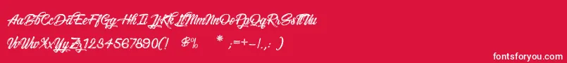 Snowboarding Font – White Fonts on Red Background