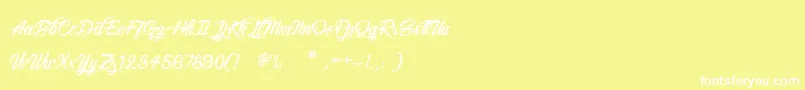 Snowboarding Font – White Fonts on Yellow Background