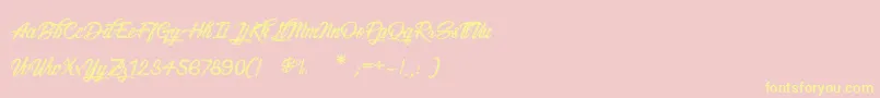 Snowboarding Font – Yellow Fonts on Pink Background