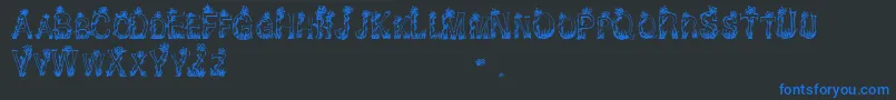 CfplantsandflowersRegular Font – Blue Fonts on Black Background