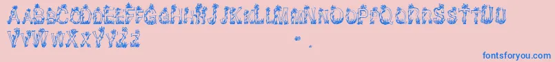 CfplantsandflowersRegular Font – Blue Fonts on Pink Background