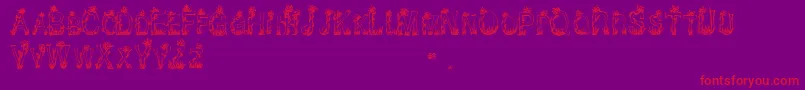 CfplantsandflowersRegular-Schriftart – Rote Schriften auf violettem Hintergrund