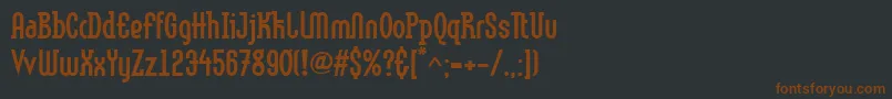 Fonte LinotypemethodBold – fontes marrons em um fundo preto