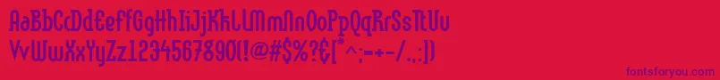 フォントLinotypemethodBold – 赤い背景に紫のフォント