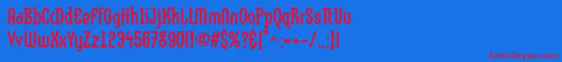 Police LinotypemethodBold – polices rouges sur fond bleu