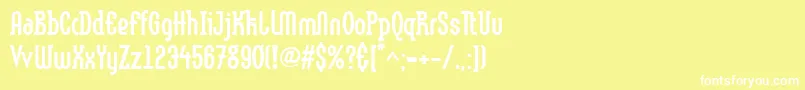 Шрифт LinotypemethodBold – белые шрифты на жёлтом фоне