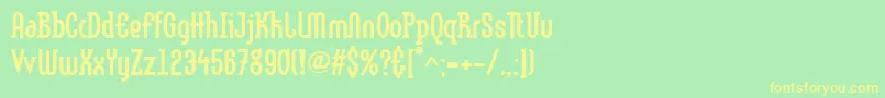 LinotypemethodBold Font – Yellow Fonts on Green Background