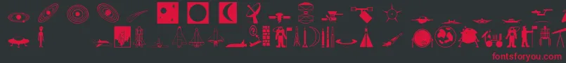 Spaceo Font – Red Fonts on Black Background