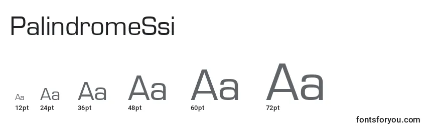 Размеры шрифта PalindromeSsi
