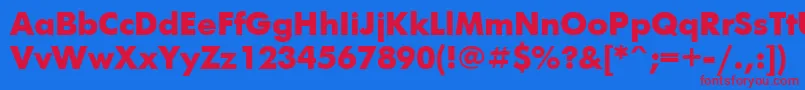 Futur1 Font – Red Fonts on Blue Background