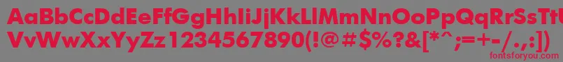 Futur1-Schriftart – Rote Schriften auf grauem Hintergrund