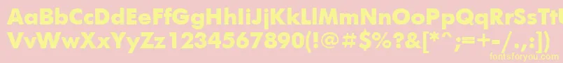 Futur1-Schriftart – Gelbe Schriften auf rosa Hintergrund