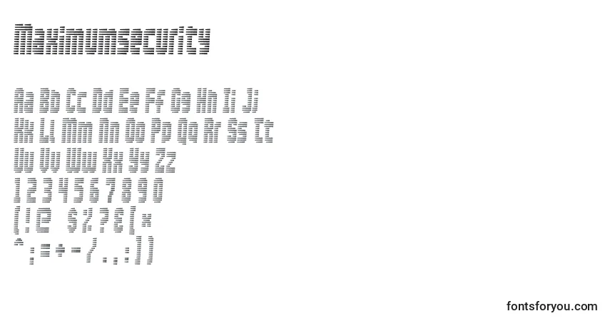 Шрифт Maximumsecurity – алфавит, цифры, специальные символы