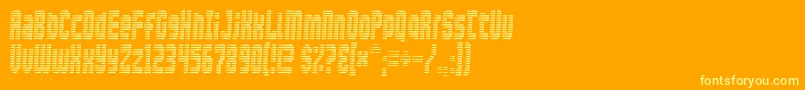 Maximumsecurity-Schriftart – Gelbe Schriften auf orangefarbenem Hintergrund