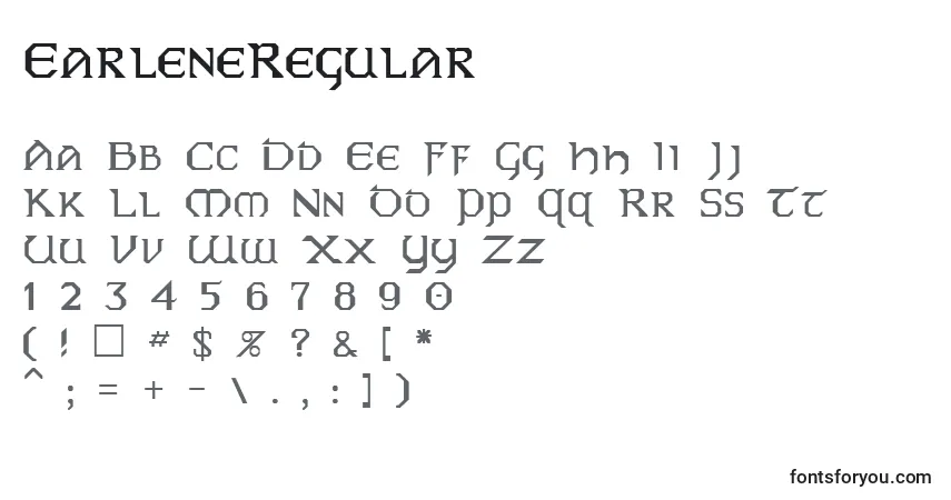 Шрифт EarleneRegular – алфавит, цифры, специальные символы