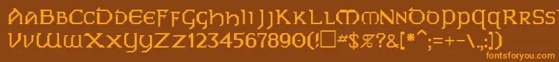 EarleneRegular Font – Orange Fonts on Brown Background