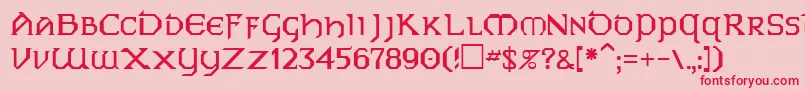 EarleneRegular Font – Red Fonts on Pink Background