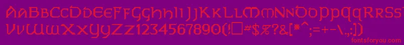 フォントEarleneRegular – 紫の背景に赤い文字