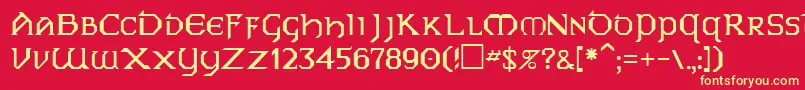 EarleneRegular Font – Yellow Fonts on Red Background