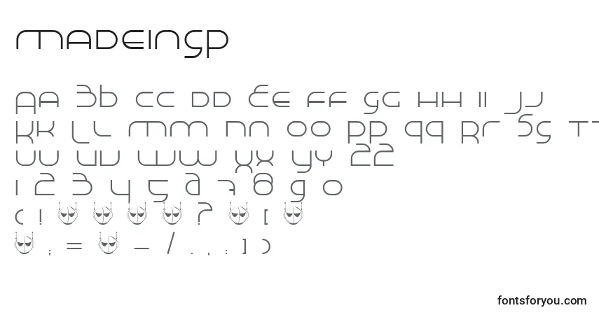 Fuente Madeinsp - alfabeto, números, caracteres especiales