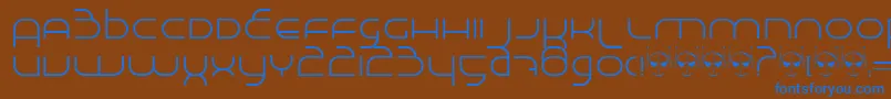 Madeinspフォントについての詳細 フォントMadeinsp – 茶色の背景に青い文字