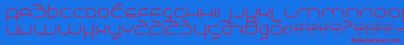 Madeinsp Font – Red Fonts on Blue Background