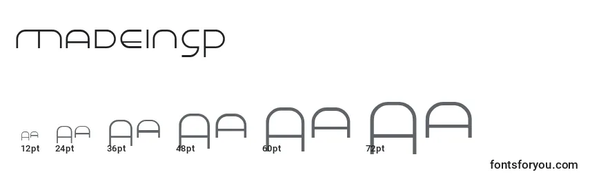 Größen der Schriftart Madeinsp