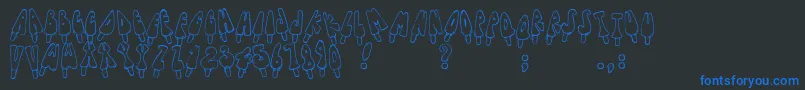 Jennaspopsicles-Schriftart – Blaue Schriften auf schwarzem Hintergrund
