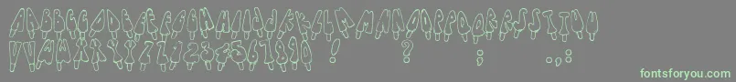 Jennaspopsicles-Schriftart – Grüne Schriften auf grauem Hintergrund