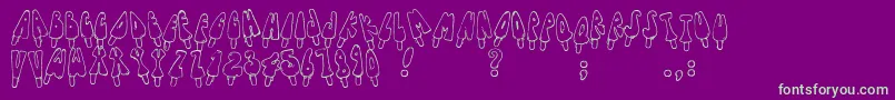 Jennaspopsicles Font – Green Fonts on Purple Background