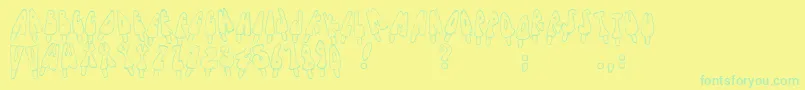 Czcionka Jennaspopsicles – zielone czcionki na żółtym tle