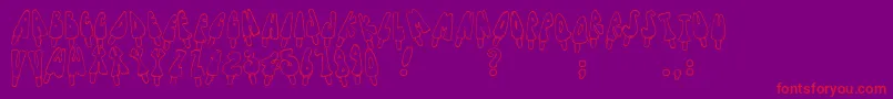 Jennaspopsicles Font – Red Fonts on Purple Background