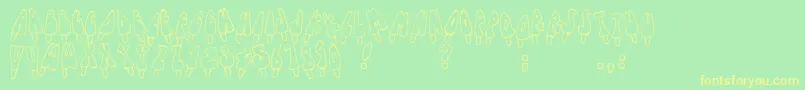 Шрифт Jennaspopsicles – жёлтые шрифты на зелёном фоне