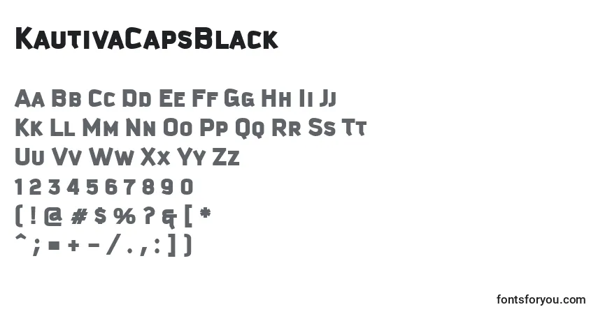 A fonte KautivaCapsBlack – alfabeto, números, caracteres especiais