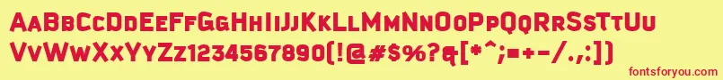 KautivaCapsBlack Font – Red Fonts on Yellow Background