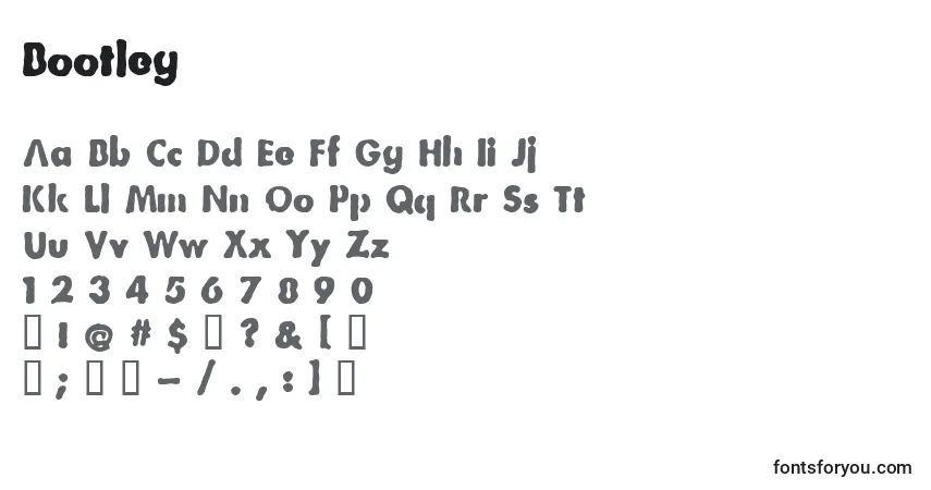 Czcionka Bootleg – alfabet, cyfry, specjalne znaki