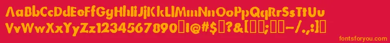 フォントBootleg – 赤い背景にオレンジの文字