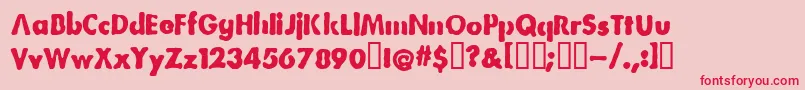 Bootleg Font – Red Fonts on Pink Background