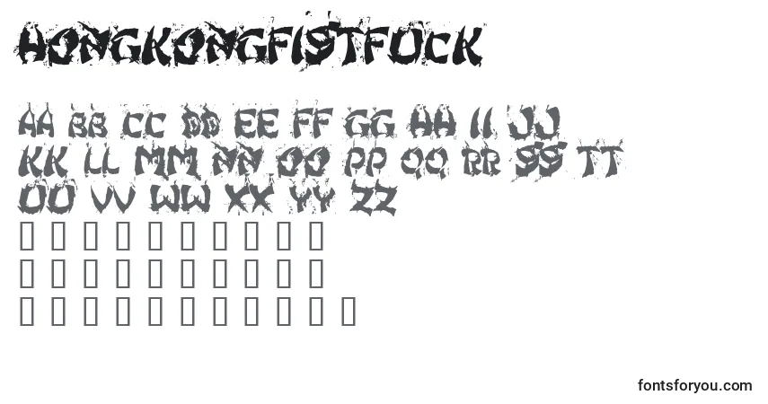 Schriftart HongKongFistFuck – Alphabet, Zahlen, spezielle Symbole