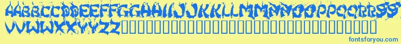 HongKongFistFuck Font – Blue Fonts on Yellow Background