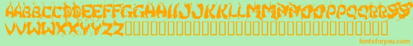HongKongFistFuck Font – Orange Fonts on Green Background