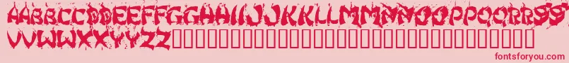 Czcionka HongKongFistFuck – czerwone czcionki na różowym tle