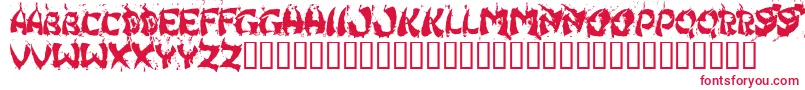 フォントHongKongFistFuck – 白い背景に赤い文字