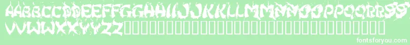 Czcionka HongKongFistFuck – białe czcionki na zielonym tle