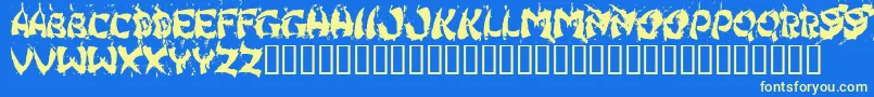 HongKongFistFuck Font – Yellow Fonts on Blue Background