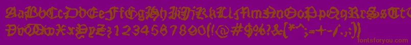 Strangeblackletter Font – Brown Fonts on Purple Background