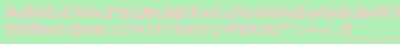 Strangeblackletter Font – Pink Fonts on Green Background